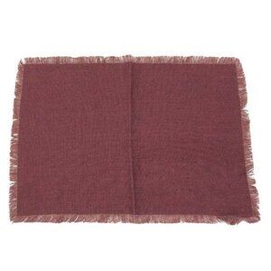 Williams Sonoma Placemats Fringed Edge Burgundy 14x20 Fall Thanksgiving